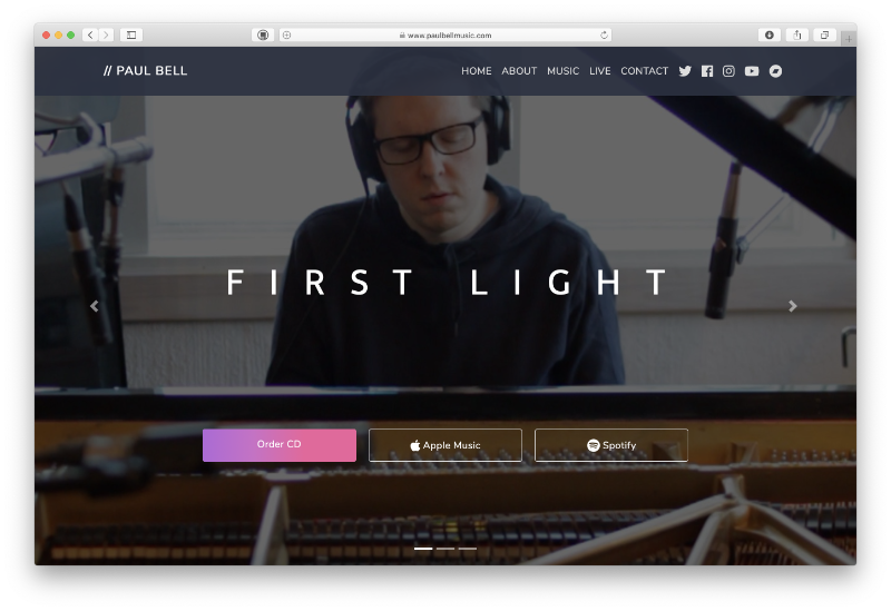 Paul Bell Music website screengrab