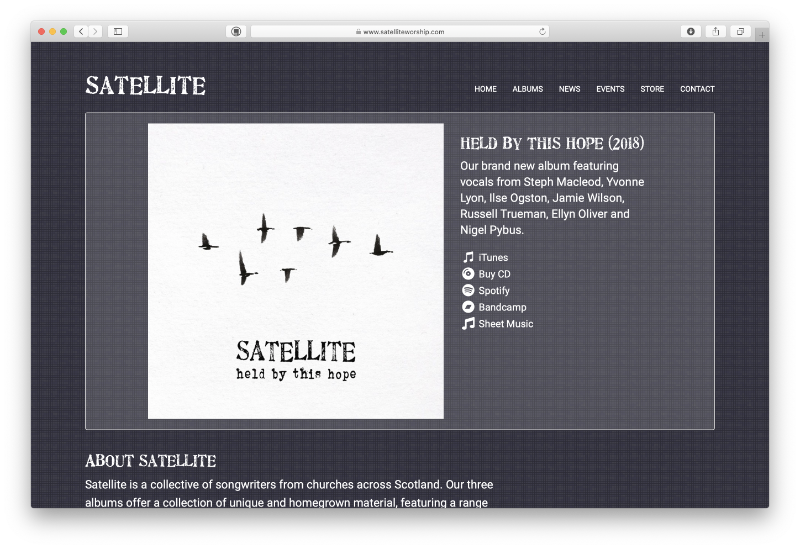 Satellite worship website screengrab
